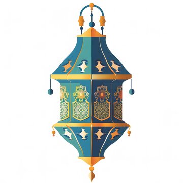 illustration vector Islamic lanterns, minimalist style. isolated white background,