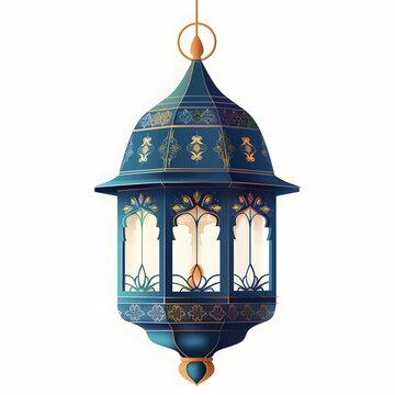 illustration vector Islamic lanterns, minimalist style. isolated white background,