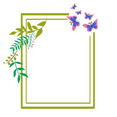 Poster - Flower wedding square frame