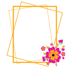 Canvas Print - Flower wedding square frame