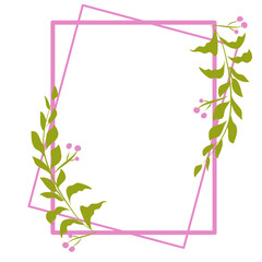 Sticker - Flower wedding square frame