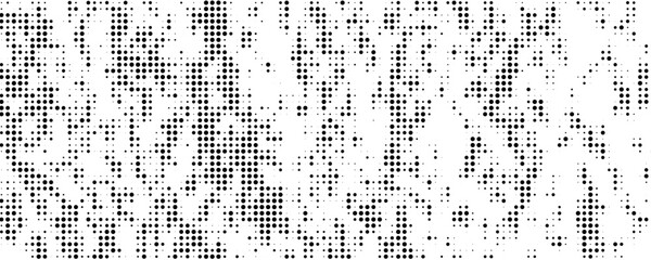 Poster - Halftone gritty noise texture. Grunge grit halftone background. Black and white sand noise wallpaper. Retro comic pixelated backdrop. Dirty grain spots, stains, dots textured overlay. Vector