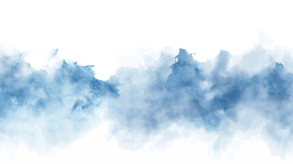 a blue and white watercolor painting with a blue line isolated on a transparent background