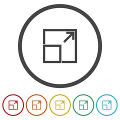 Poster - Compact size icon. Set icons in color circle buttons