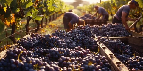 Wall Mural - Harvest Time in the Vineyards