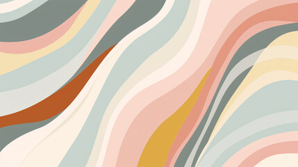Poster - Abstract background with pastel colors and geometric shapes, creating an elegant and modern design for advertising or branding materials. illustration. flat color background.


