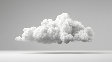 Aufkleber - Minimalist Fluffy White Cloud with Ample Negative Space in the Sky