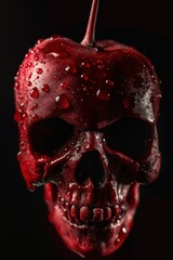 Poster - a red apple skull