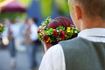 Dancers in folk costumes.