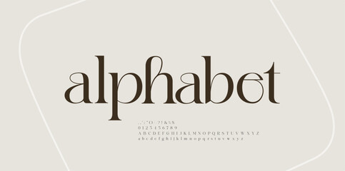 Aufkleber - elegant alphabet letters font logo. typography luxury classic lettering serif italic fonts decorativ