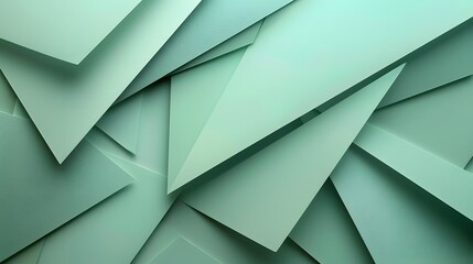 Wall Mural - A green background with a lot of triangles