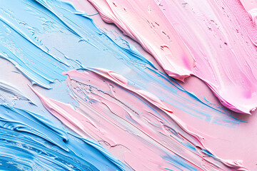 Poster - Colorful pastel background with different colored paint strokes. Abstract flat lay top view concept banner template for cosmetic product presentation or promotion, in the style of copy space.


