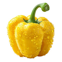 Wall Mural - Detailed cutout of a A yellow bell pepper isolated 