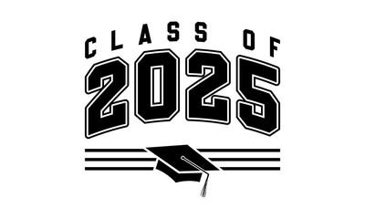 Wall Mural - Class of 2025 typography design vector