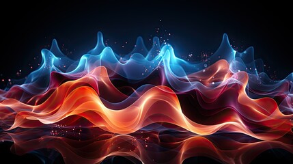Wall Mural - Electric abstract waves pulse with energy