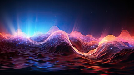 Wall Mural - Electric abstract waves pulse with energy