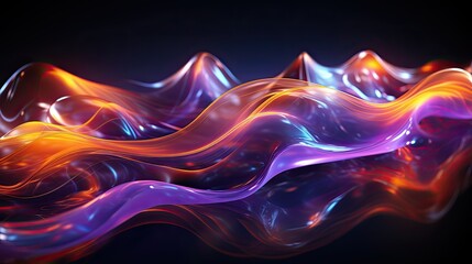 Electric neon waves in abstract motion