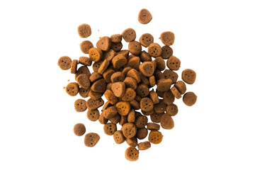 Dry pet food isolated on transparent background