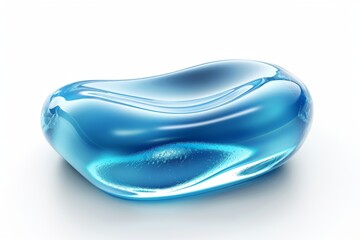 Poster - Abstract Blue Fluid Form with Smooth Curves and Glossy Texture