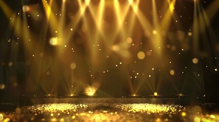 Poster - Golden Stage Lights and Glitter