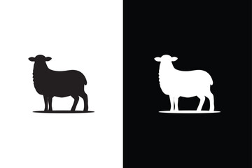 Wall Mural - Modern lamb and sheep logo. Silhouette of sheep design illustration.