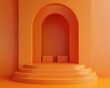 © niti - sleek orange background flat design front view design presentation 3D render Complementary Color Scheme