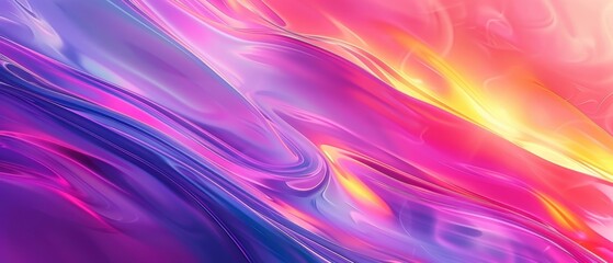 Aufkleber - Fluid abstract waves, vibrant hues, modern background, copy space, smooth and dynamic