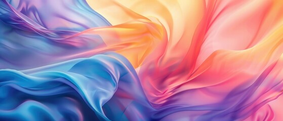 Aufkleber - Fluid abstract waves, vibrant hues, modern background, copy space, smooth and dynamic