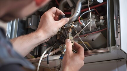 Poster - skilled technician repairing and maintaining industrial machinery