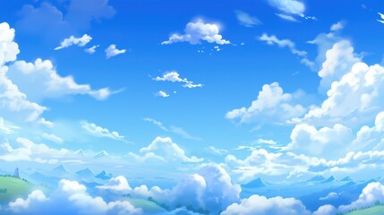 Wall Mural - Enjoy a bright, clear sky with a single fluffy cloud.