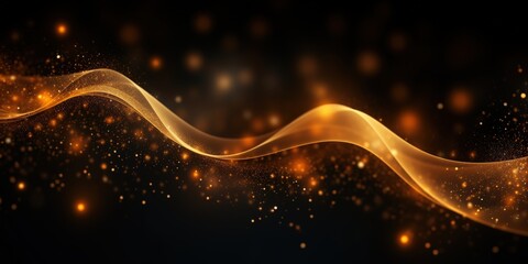 Wall Mural - Abstract Gold Wave with Sparkles