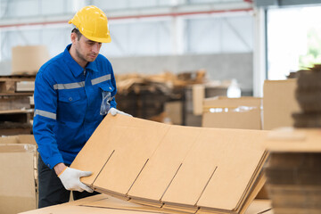 Warehouse worker working in warehouse. Male worker inspecting quality of products in warehouse