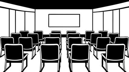 Wall Mural - conference hall with chairs Vector Illustration 