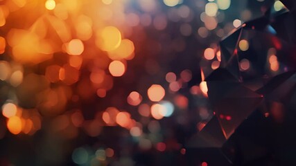Poster - Bokeh with sharp lines in a geometric abstract