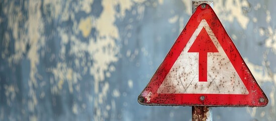 Fototapete - A T-junction traffic sign with copy space image is displayed.