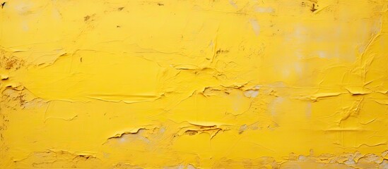 Poster - Texture of yellow paint peeling off a surface, suitable for a copy space image.