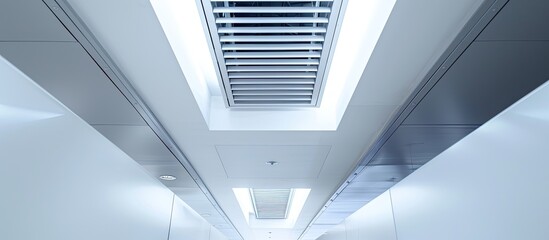 Poster - air ventilation white on a ceiling . with copy space image. Place for adding text or design