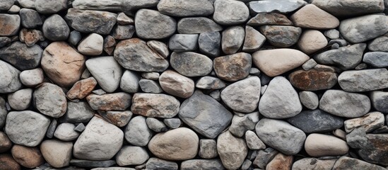 Poster - An up-close view of the stones on a stone wall with copy space image.