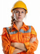 © pattozher - female construction worker uniform, isolated on white background