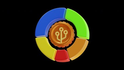Poster - 3D Animation of Tokenomic Refers to Crypto tokens | Alpha Channel
