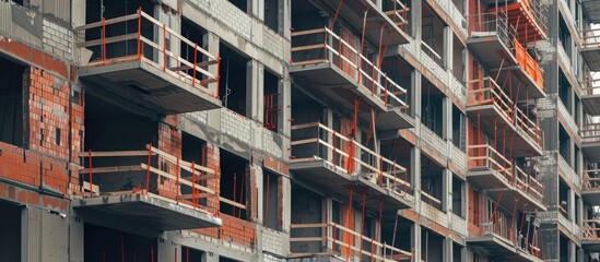 Poster - New apartment construction site, industry and technical concepts. with copy space image. Place for adding text or design