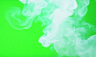 Wall Mural - colorful smoke on the green screen background