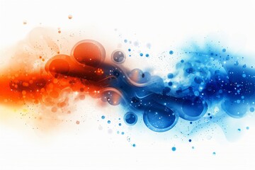 Sticker - Dynamic abstract artwork featuring vibrant splashes of blue and red ideal for creative backgrounds and expressive designs