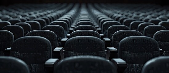 Sticker - Rows of chairs in the auditorium with copy space image.