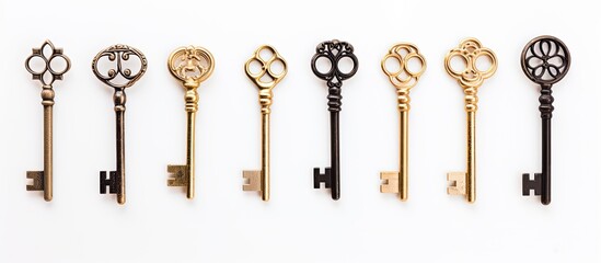 Poster - Keys displayed on a plain white background with room for additional images.