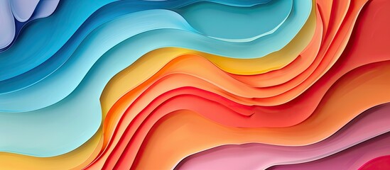 Poster - Colorful abstract paper art background with a clean blank space for text or images, perfect as a copy space image.