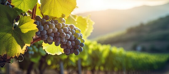 Fototapete - Luxurious vineyards with a captivating background, selective focus, and ample copy space image for text.