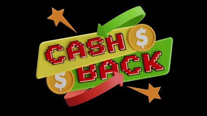 Poster - 3D Animation of Cash back promotions provide savings | Alpha Channel