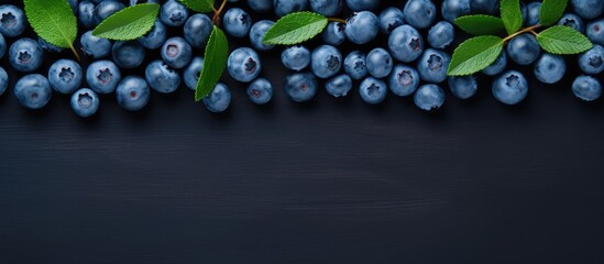 Aufkleber - Top view of fresh and delicious blueberries creating a copy space image.