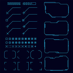 Wall Mural - futuristic frame hud technology cyberpunk design element. technology hi-tech element.